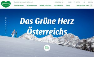 Startseite von Steiermark.com, Stichwort Urlaubsplaner. (c) Screenshot