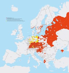 Europakarte mit Zeckengebieten, Stichwort FSME. (c) www.zecken.de