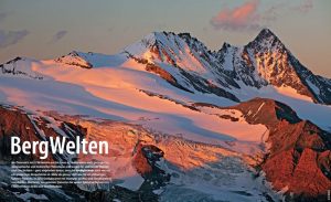 Bild vom Glockner bei Sonnenaufgang aus dem Jahrbuch der Alpenvereine. (c) Alpenverein