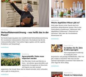 Screenshot der Plattform Österreich isst informiert. (c) Screenshot
