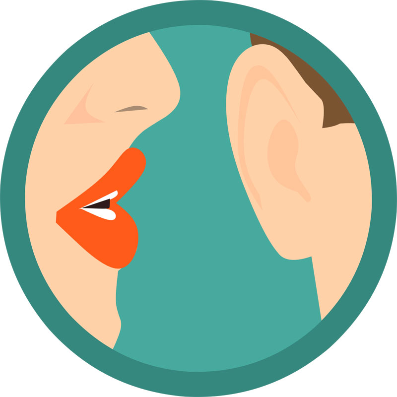 Nicht zu unterschätzen: 1,7 Mio. Österreicher mit Hörproblemen 1 Zeichnung: der Mund einer Frau ganz nah beim Ohr einen Mannes, um ihm etwas ins Ohr zu flüstern, Stichwort Hörproblem. (c) Pixabay.com
