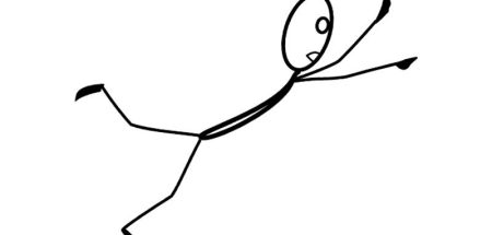Zeichnung: Strichmännchen, das hinfällt. (c) Pixabay.com