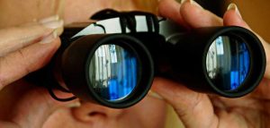 Wer wohnt nebenan? Rund jeder 6. spioniert dem Nachbarn nach Eine Frau, die durch einen Feldstecher schaut. (c) Pixabay.com