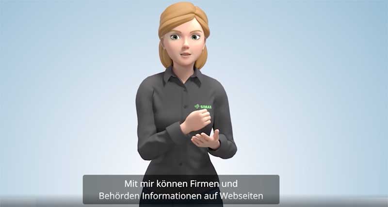 Sign Time – Wiener Start-up erschließt Gehörlosen die digitale Welt 1 Ein Avatar von Sign Time, der Webinhalte in Gebärdensprache übersetzt. (c) Screenshot