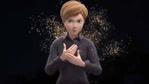 Sign Time – Wiener Start-up erschließt Gehörlosen die digitale Welt Ein Avatar von Sign Time, der Webinhalte in Gebärdensprache übersetzt. (c) Screenshot