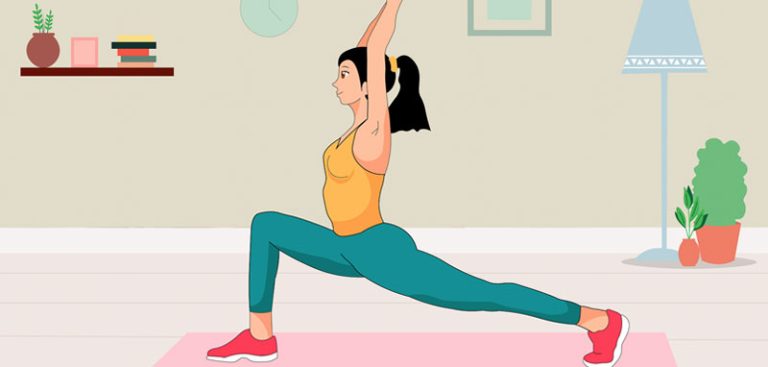 Illustration: eine Frau, die zu Hause eine Yoga-Übung macht. (c) Pixabay.com