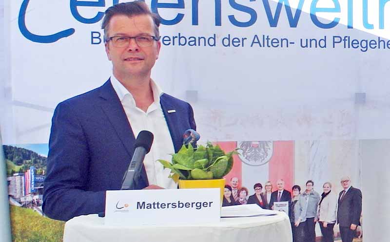 Markus Mattersberger, Präsident Lebenswelt Heim –
Bundesverband der Alten- und Pflegeheime Österreichs, im Rahmen einer PK zum Thema Covid-19 in Heimen.
(c) Lebenswelt Heim/ Gabriele Tupy