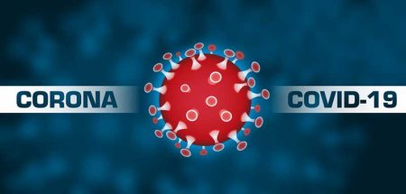 Ein Corona-Virus, daneben steht links Corona und rechts Covid-19. (c) Pixabay.com