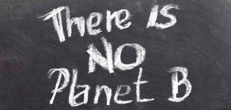 Eine Tafel, auf der "There is no Planet B" steht. (c) Pixabay.com
