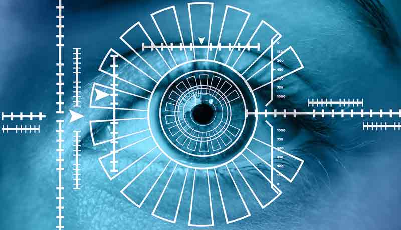 Illustration: die digitale Vermessung eines Auges, Stichwort Biometrie.
(c) Pixabay.com
