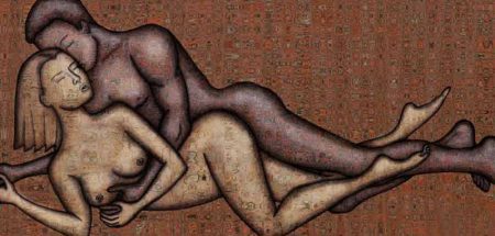 Gemälde eines Mannes, der eine Frau liegend von hinten penetriert. (c) Pixabay.com