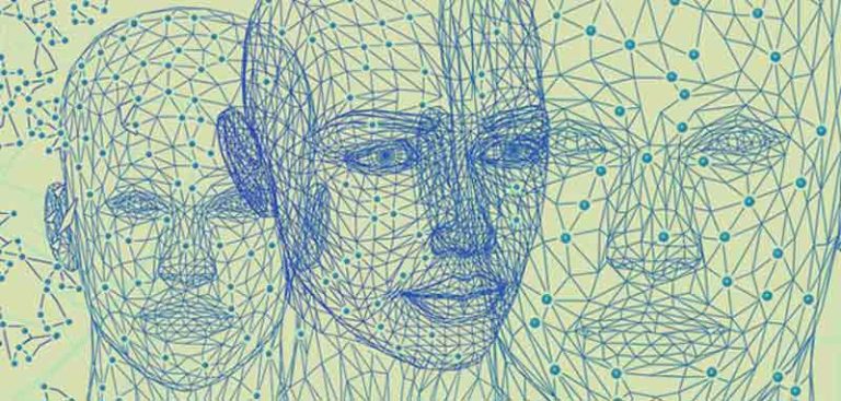 Illustration: der Kopf einer Frau mit Linien gezeichnet und klein, mittel und groß einander überlappend. (c) Pixabay.com