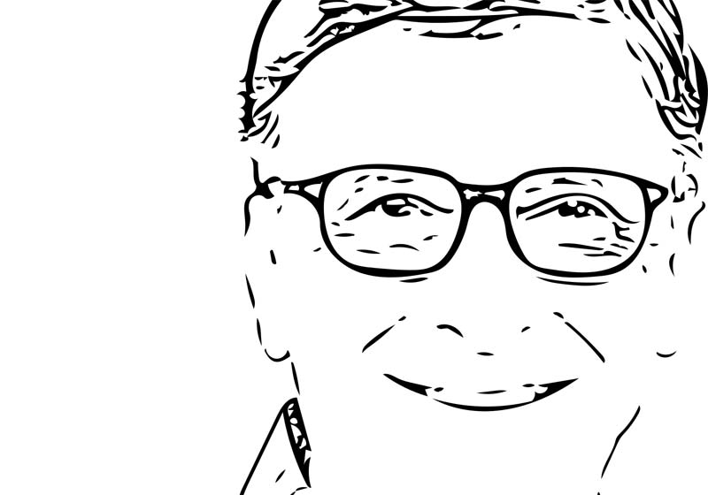 Zeichnung Kopf von Bill Gates.
(c) Pixabay.com
