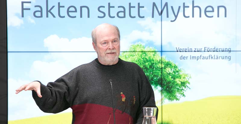 Covid-19-Schutzimpfung: Testen und Impfen – Fakten statt Mythen 2 Univ. Prof. Dr. Herwig Kollaritsch, MD, DTM – Institut für Spezifische Prophylaxe und Tropenmedizin, Zentrum für Pathophysiologie, Infektiologie und Immunologie Medizinische Universität Wien.
(c) Verein zur Förderung der Impfaufklärung/ APA-Fotoservice/ Katharina Fröschl-Roßboth
