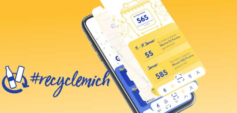Screenshot der RecycleMich-App. (c) Screenshot