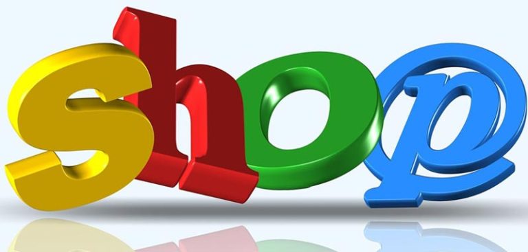 Grafik mit dem Wort Shop mit gelb, roten, grünen und blauen Buchstaben. (c) Pixabay.com