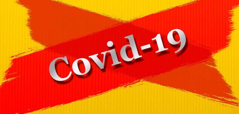 Illustration: Covid-19 auf einem roten X geschrieben. (c) Pixabay.com