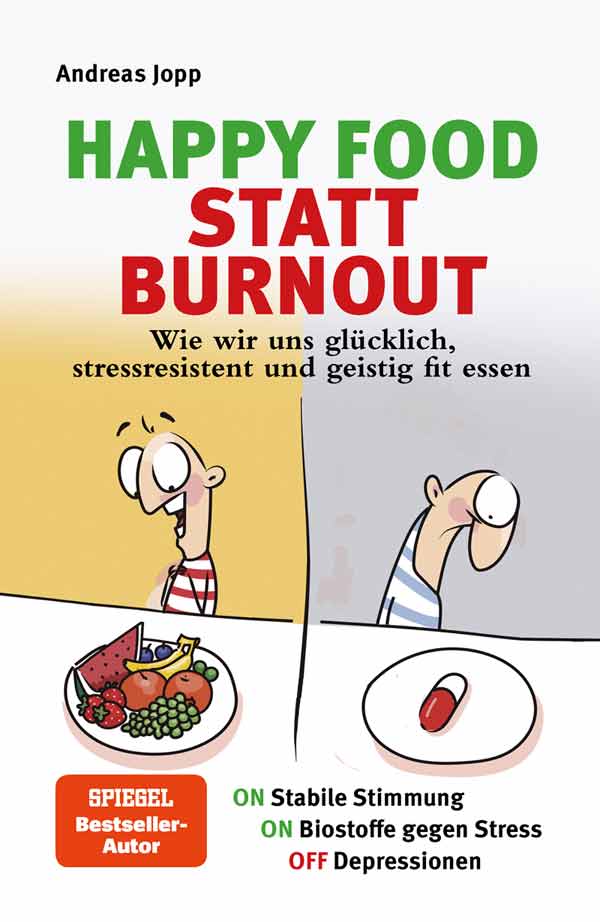 Buchcover Happy Food statt Burnout.
(c) kick.management GmbH