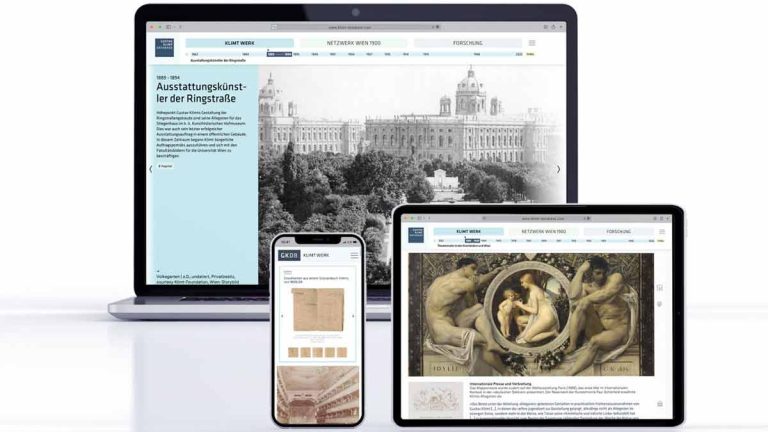 Screenshots der neuen Gustav Klimt Datenbank. (c) dform.at