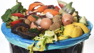 Tipps gegen Lebensmittelverschwendung – gut für die Umwelt, gut für die Geldbörse! Ein Mistkübel voll mit Bioabfall. (c) AdobeStock